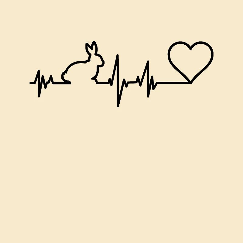 EKG Hase mit Herz Herzfrequenz Geschenk