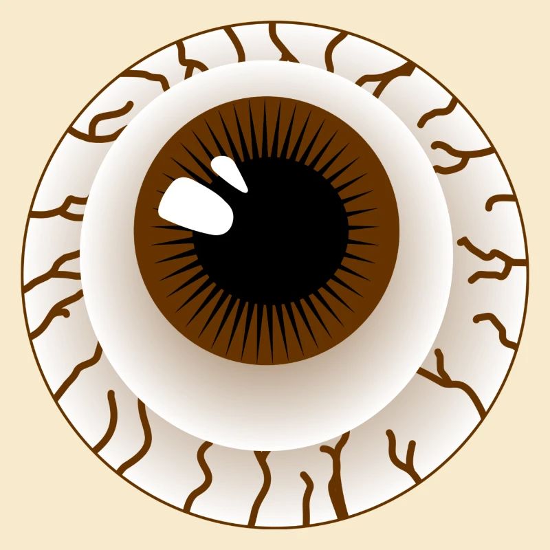 Globe oculaire brun