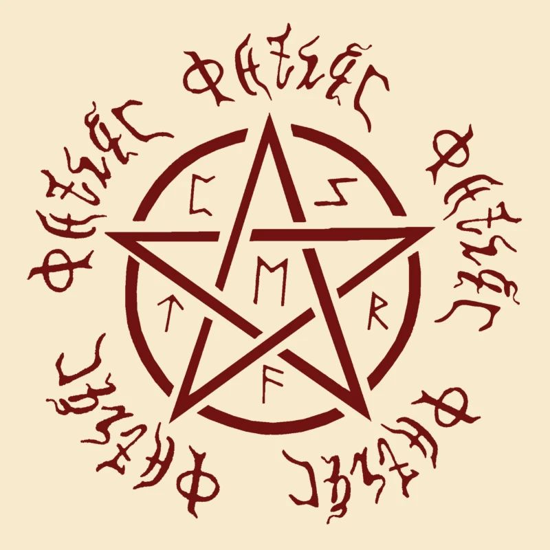 Pentagram pattern, futhark, goth, Halloween outfit