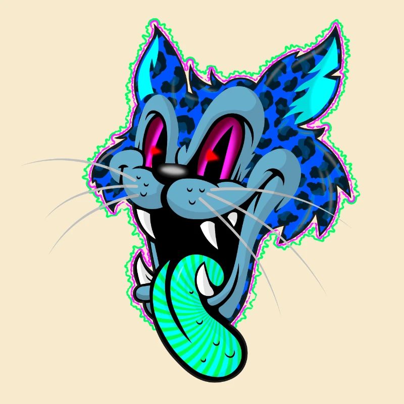 Leopard Comic Psychedelisch