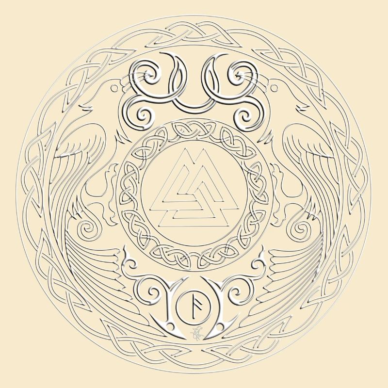 Mandala runique à triade centrale