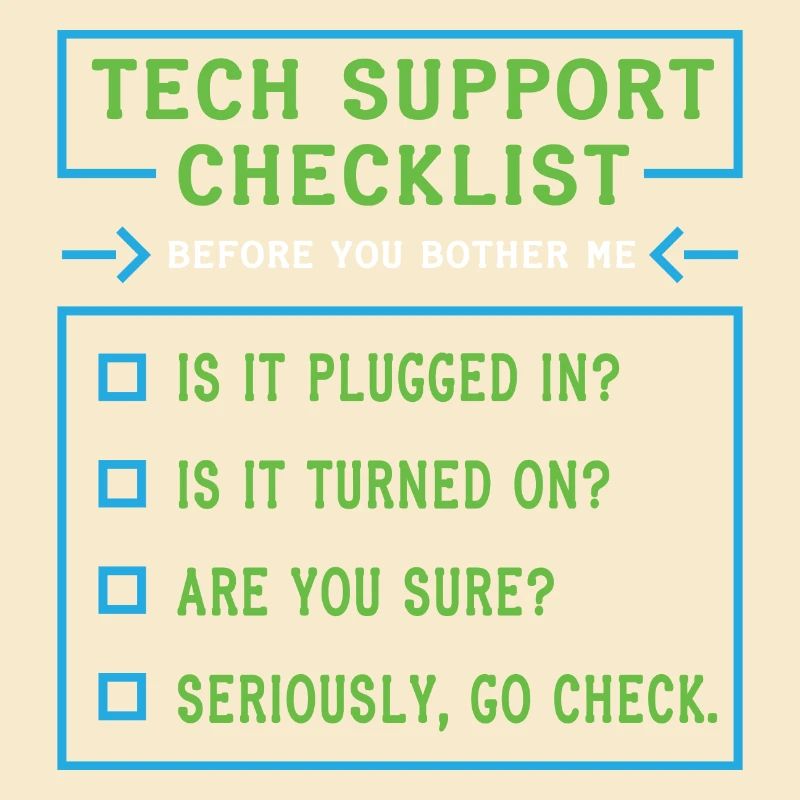 Liste de contrôle du support technique Coding