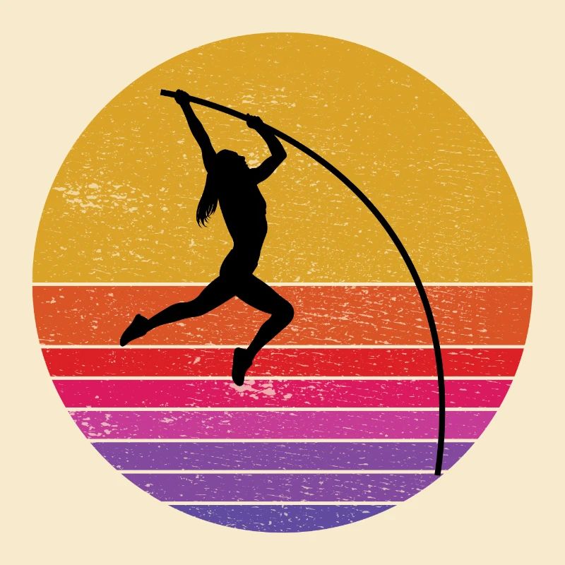 Retro Stabhochsprung Springen Leichtathletik