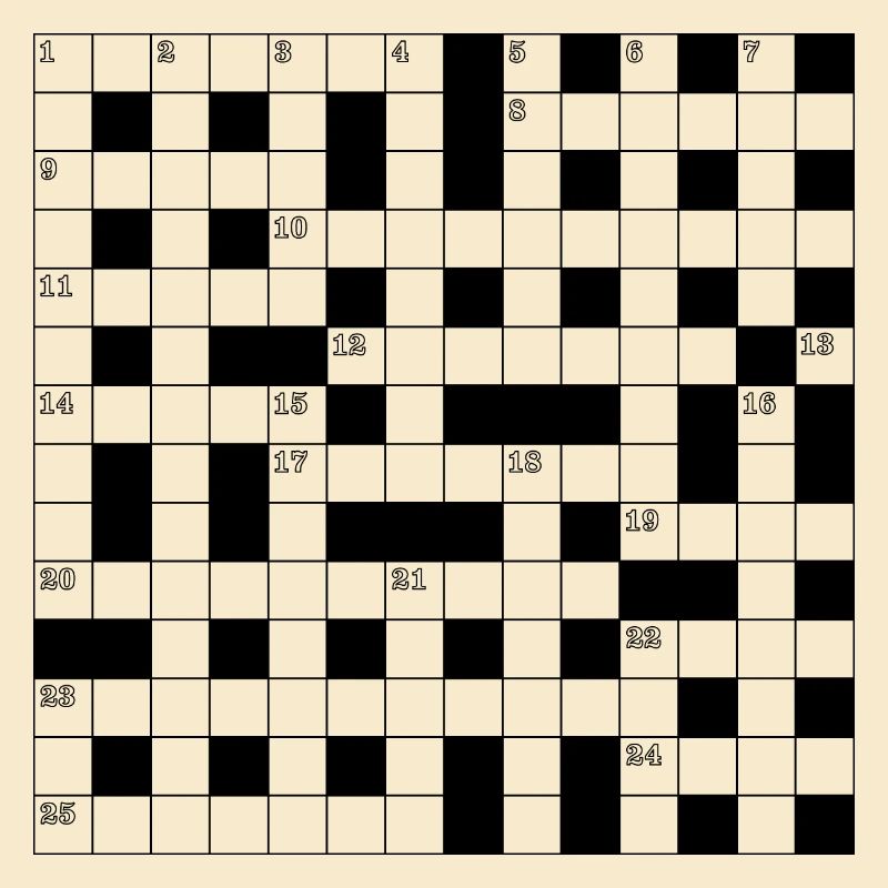Retro Black White Crossword Puzzle Pattern