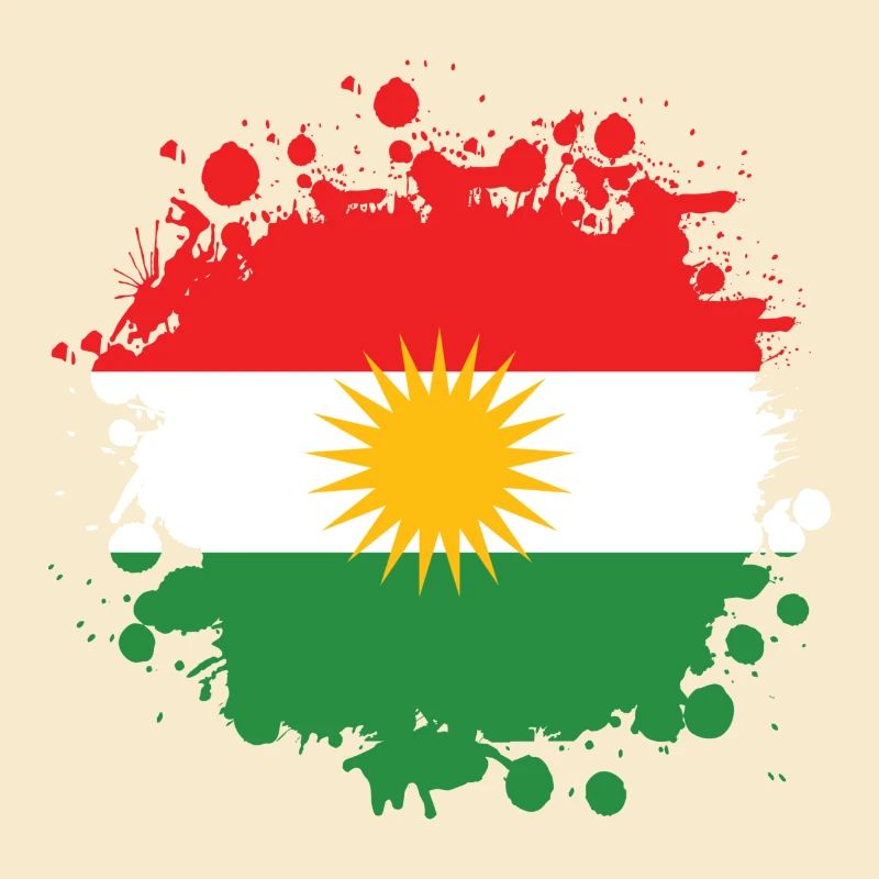Kurdistan Splash Flaggen Design