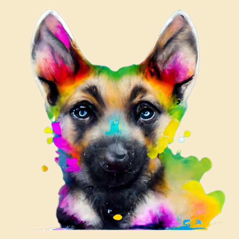 Schäferhund in Bunt