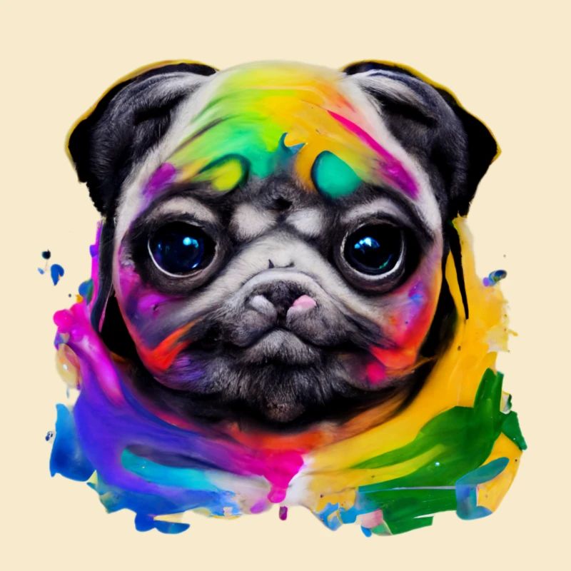Mops in Farbe