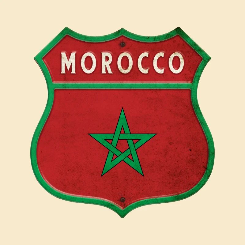 Marokko Wappen Flaggen Design