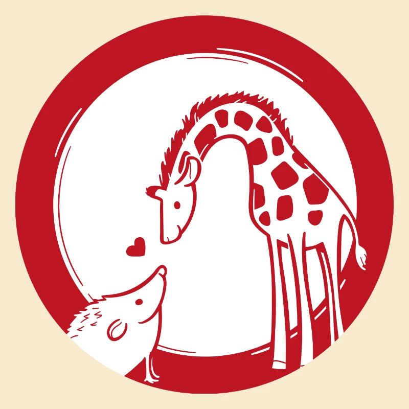 Giraffe und Igel Liebe