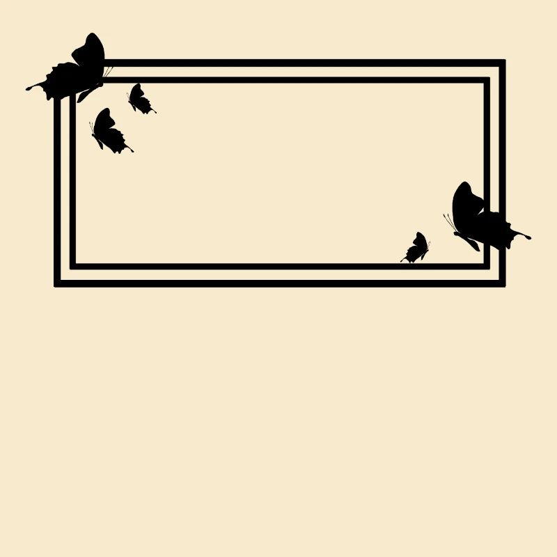 Rectangular frame with butterflies