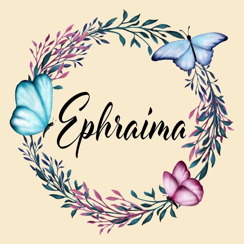 ephraima, nom, lettrage, couronne de fleurs cadeau