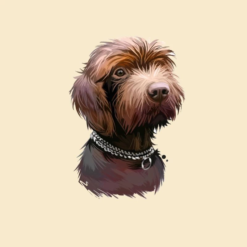 Pudelpointer Hund Aquarell Illustration