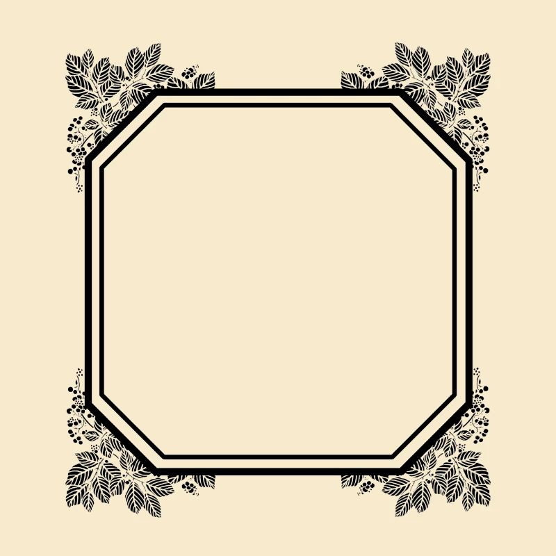 Cool square frame with leaves
