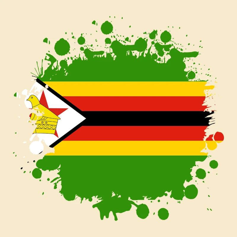 Simbabwe Flaggen Klecks