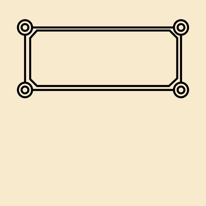 Rectangle with circles frame in black