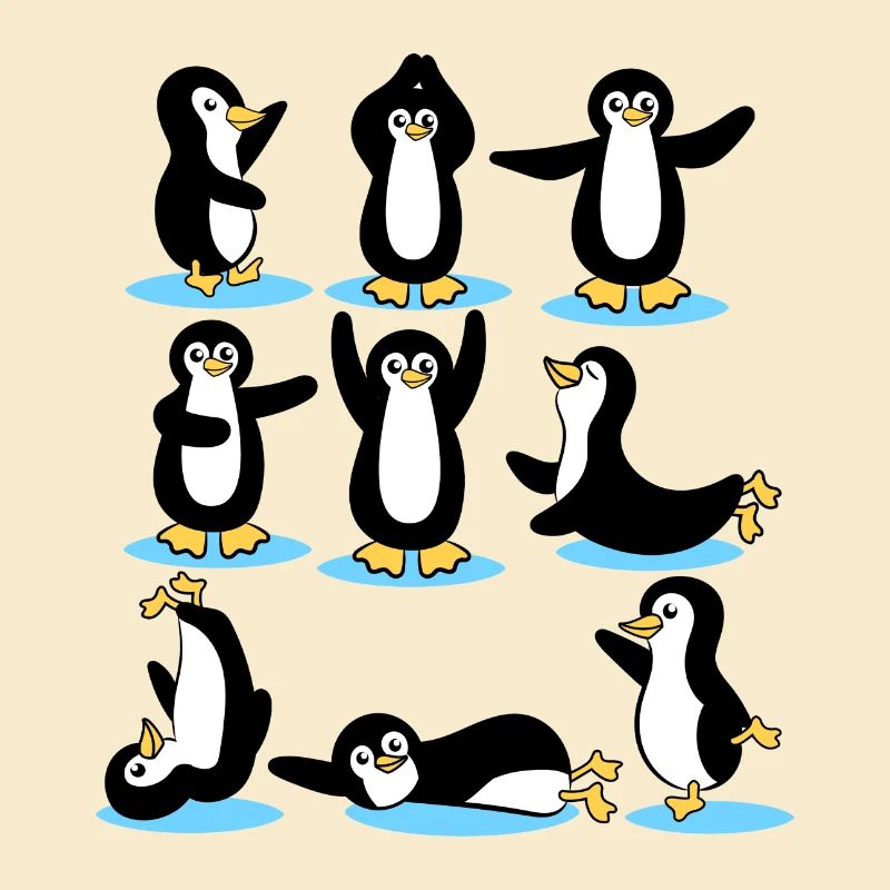 Cool Eislaufen Pinguin Arktis Eis Tier Vogel