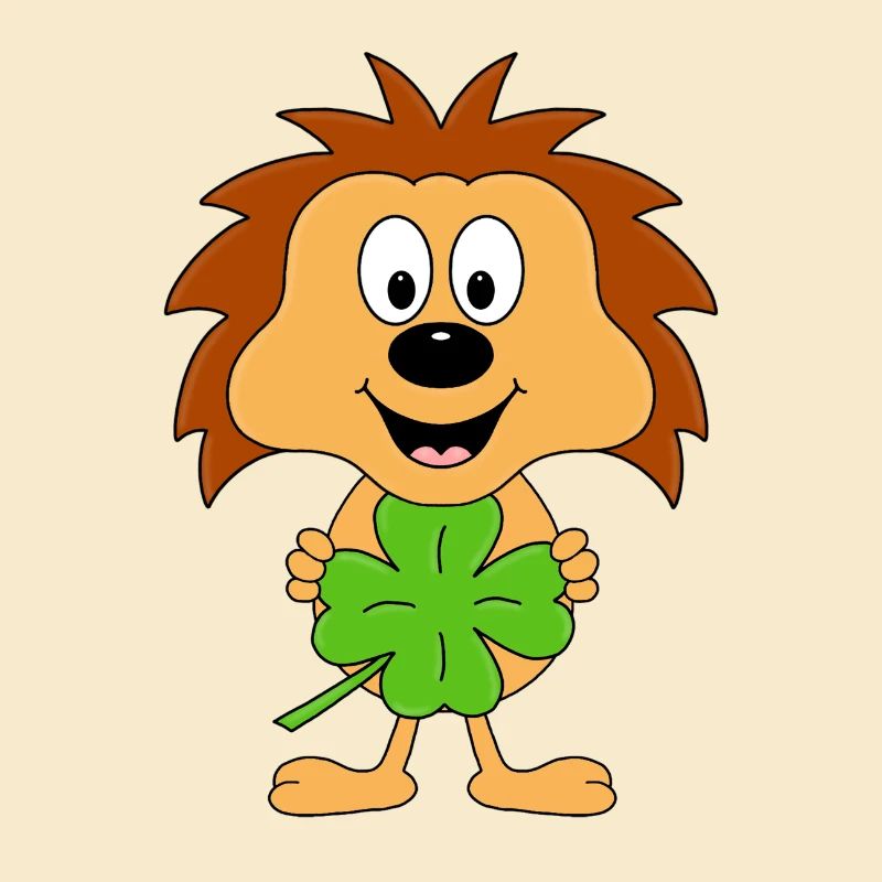 KLEEBLATT - GLÜCKSBRINGER - IGEL - TIER