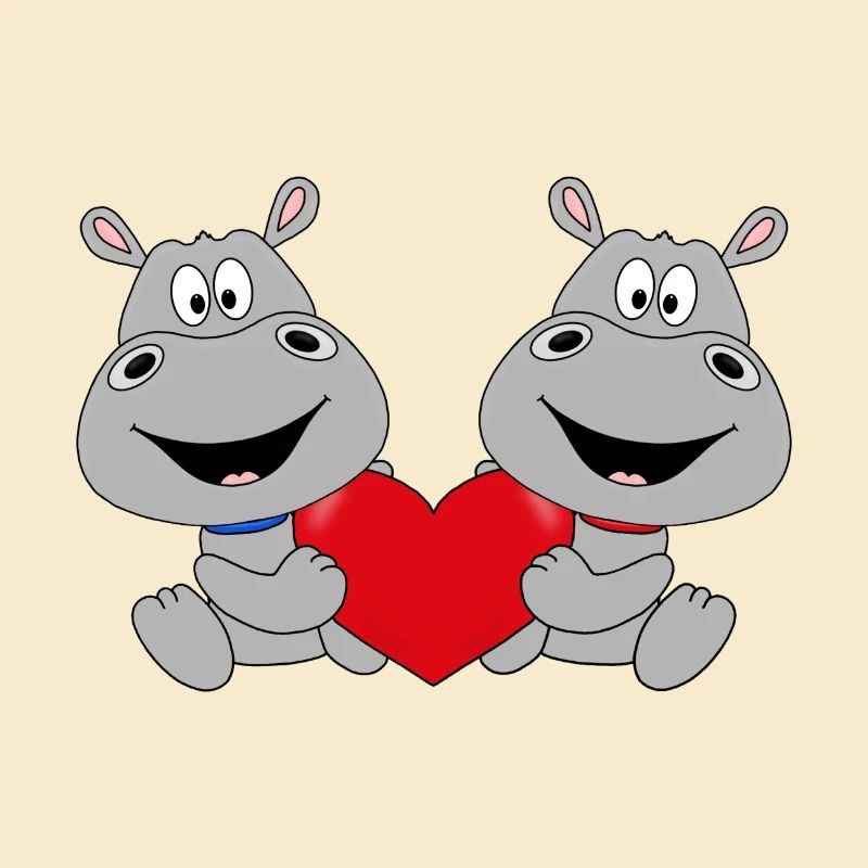 NILPFERDE - FLUSSPFERDE - HIPPOS - LIEBE - HERZ