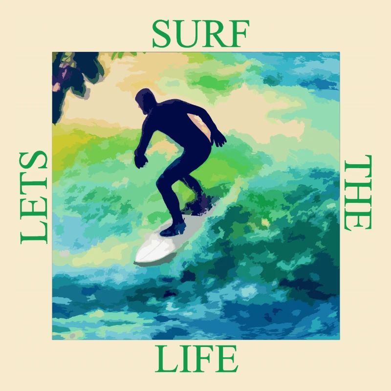 Surfer auf Farbwellen