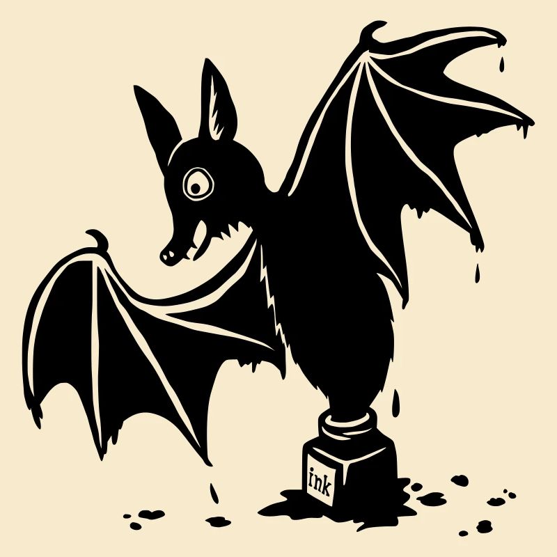 Fledermaus im Tuschenapf
