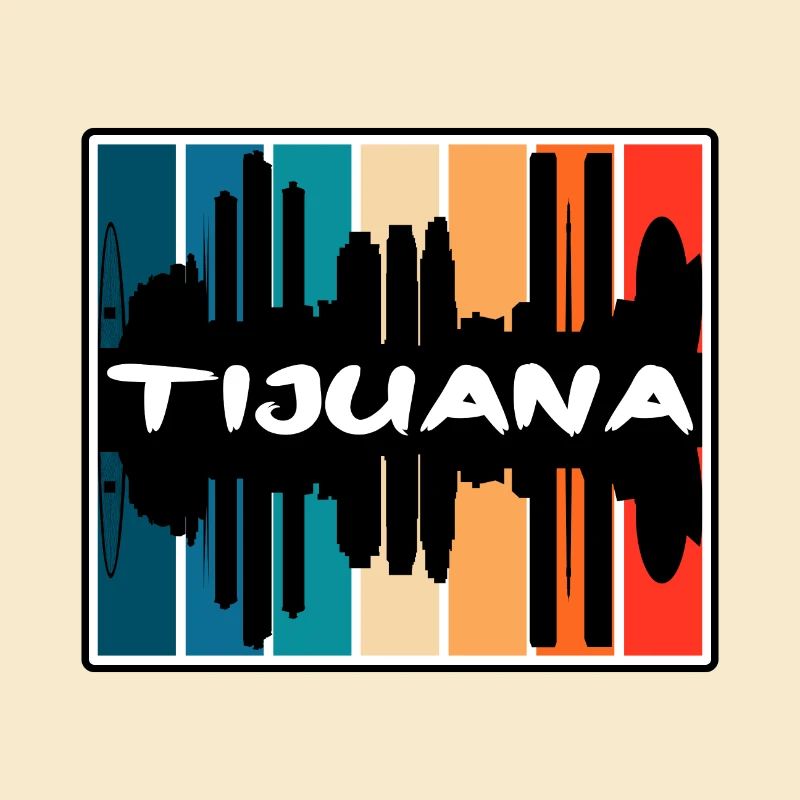 Tijuana Mexiko Skyline Silhouette Reise Souvenir