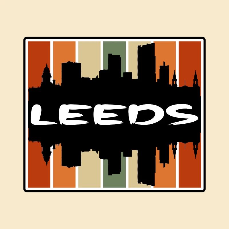 Leeds Angleterre Skyline Silhouette Souvenir de voyage