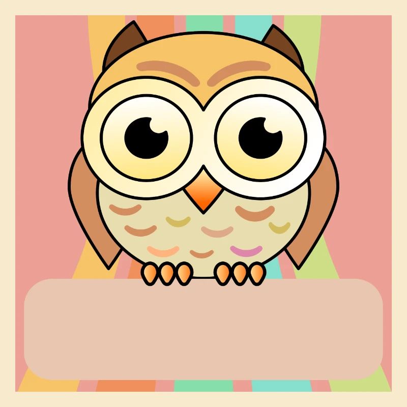 Namensschild Eule