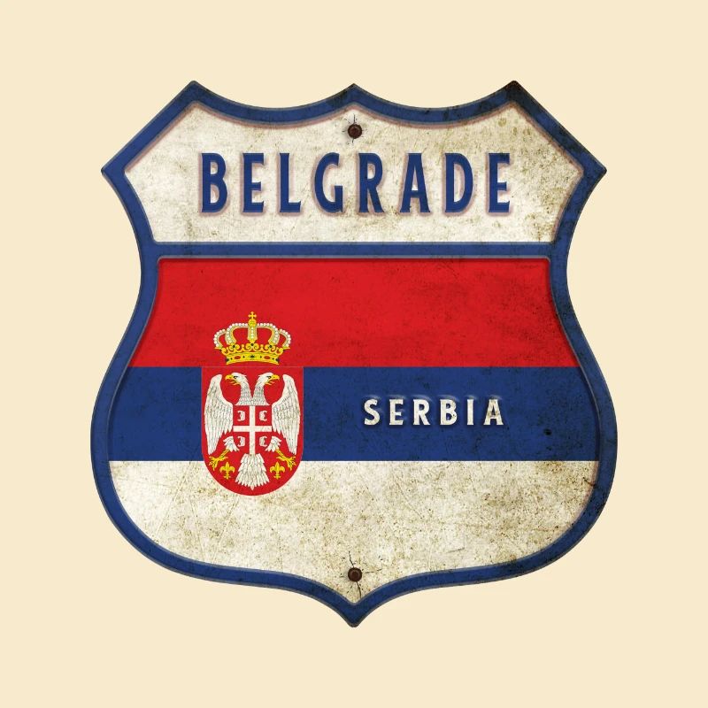 Belgrad Serbien Wappen Flaggen Design