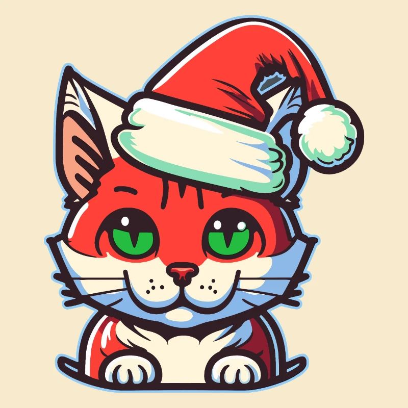 Wunderschönes Weihnachtskatzendesign, ein ausgezeichneter Weihnachtsmann