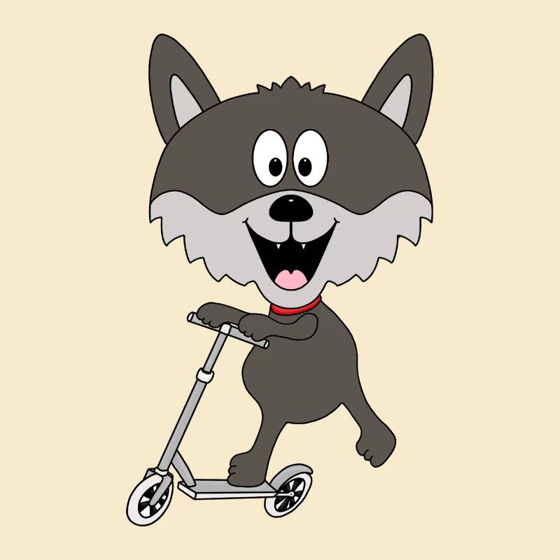WOLF - ROLLER - TIER - TIERISCH - KIND - BABY