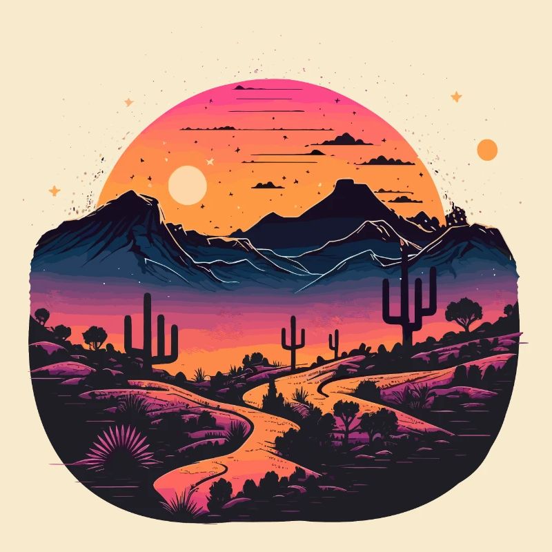 Synthwave-Wüste