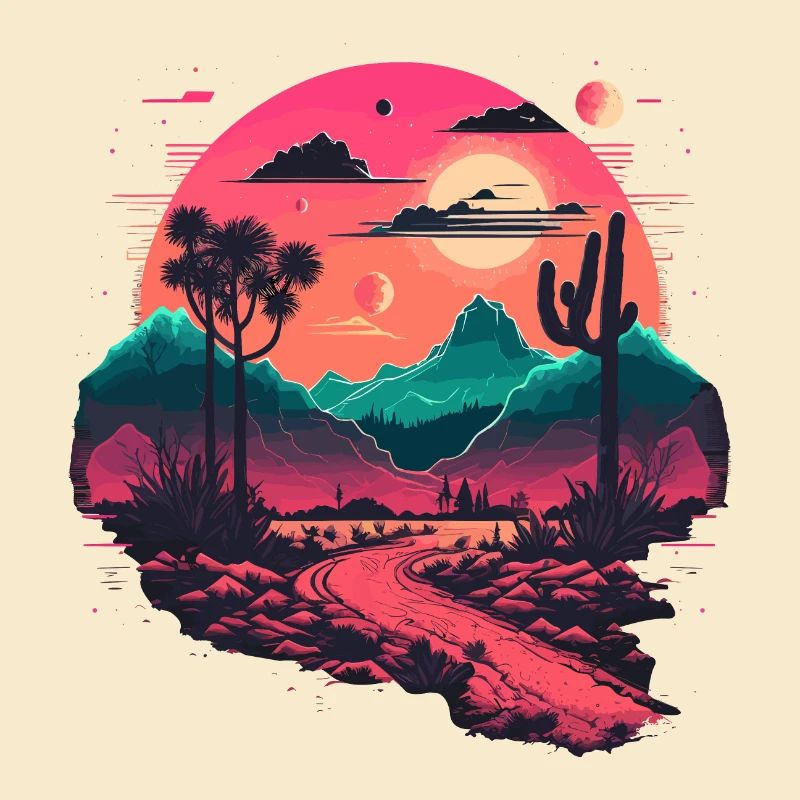 Synthwave-Gebirge