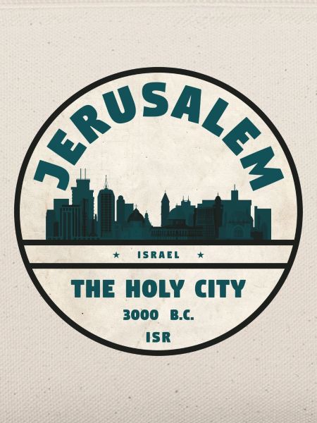 Jerusalem Skyline Retro Abzeichen