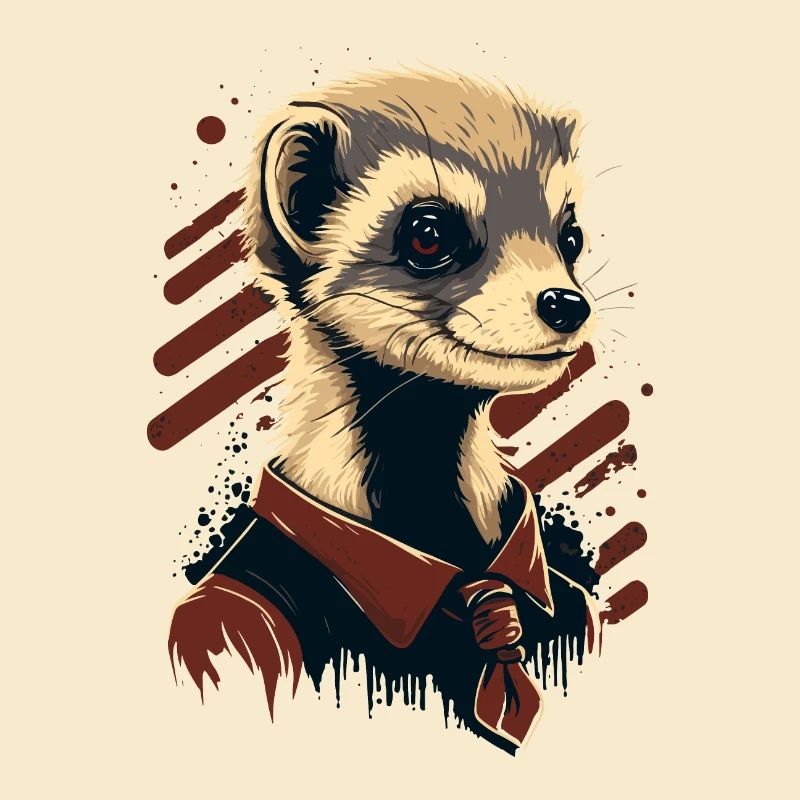 Frettchen mit Krawatte