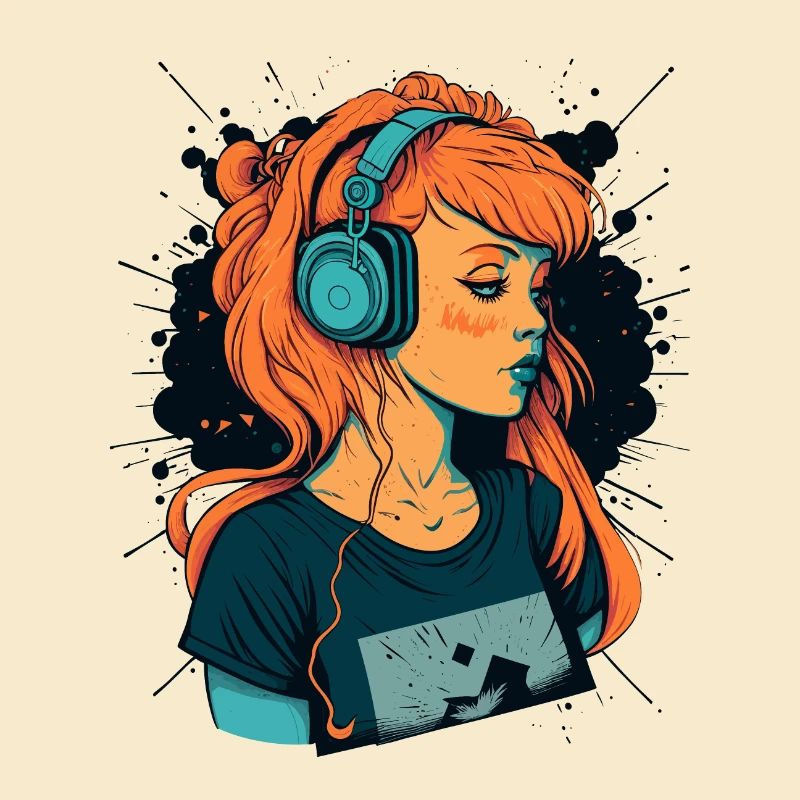 Musik liebendes Mädchen