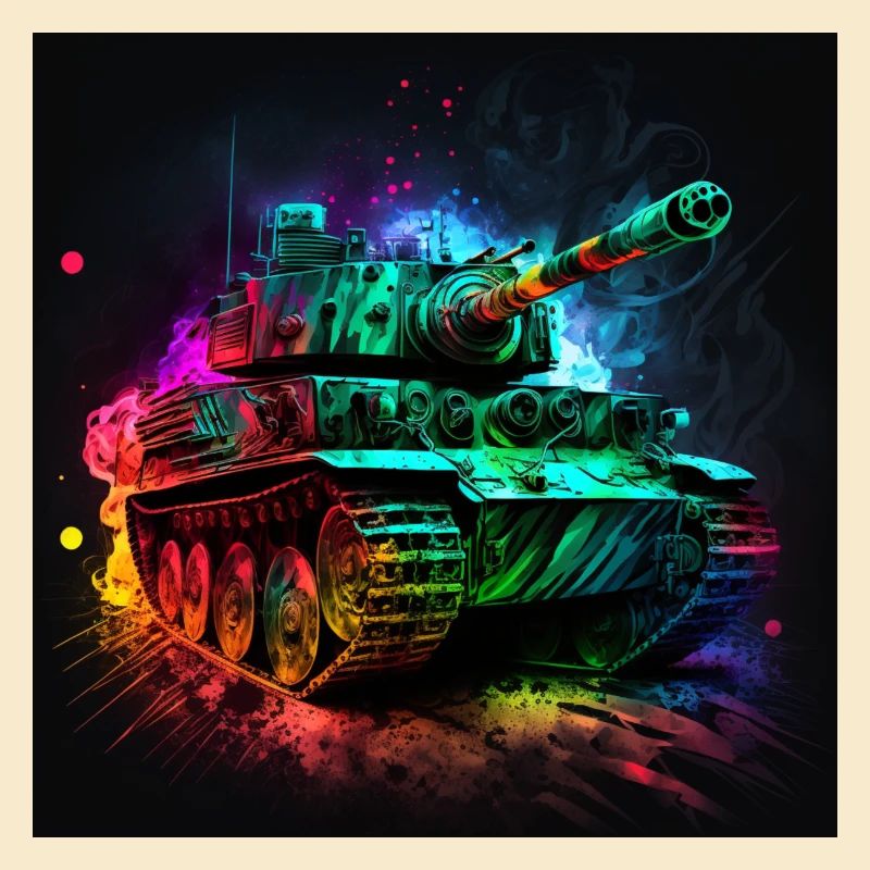 Char de combat principal en néon léger, solide et robuste