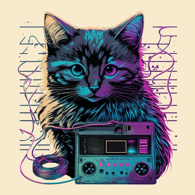 Cat with Cassette
