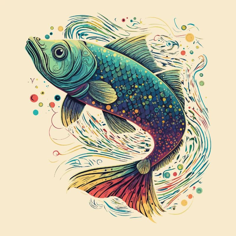 Bunte Fischkunstwerke
