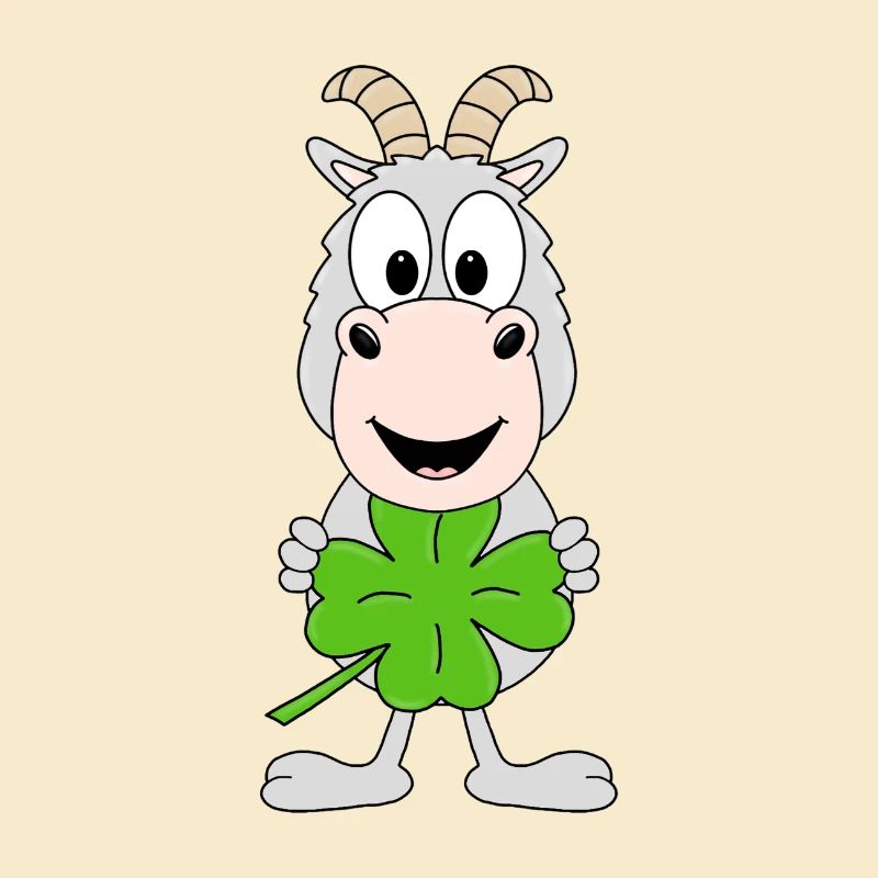 KLEEBLATT - GLÜCKSBRINGER - ZIEGE - TIER