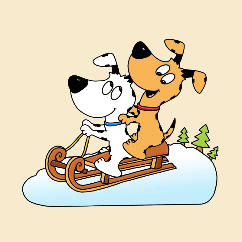SCHLITTENHUNDE - HUNDE - SCHNEE - RODELN - TIERE