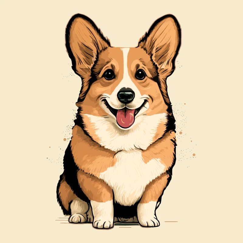 Cute Sitting Corgi