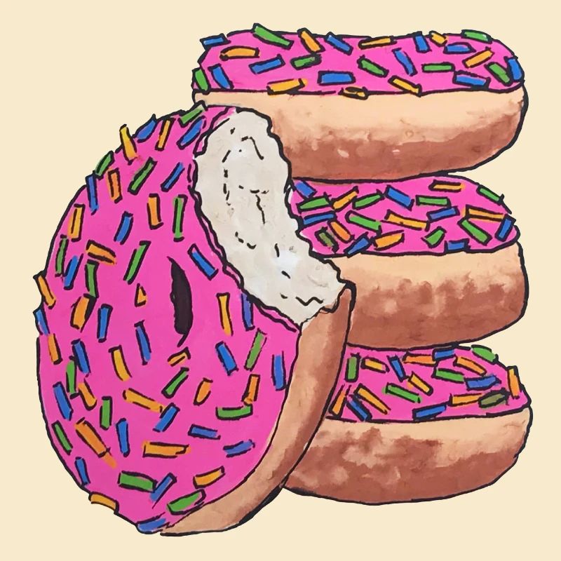 Donut stack pink delicious snack