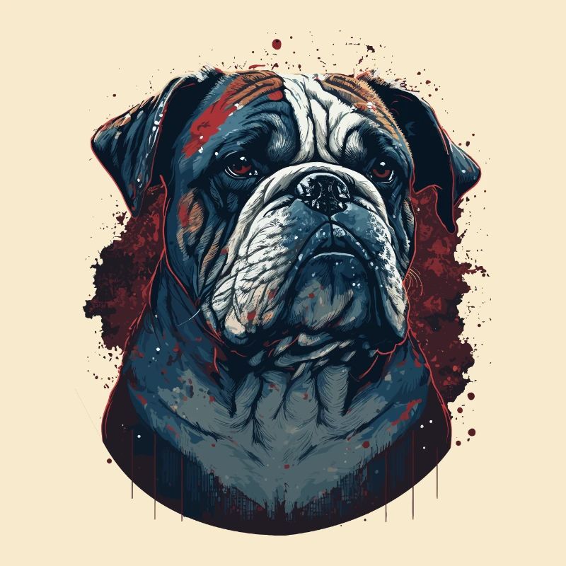 Dunkelgraue Bulldogge