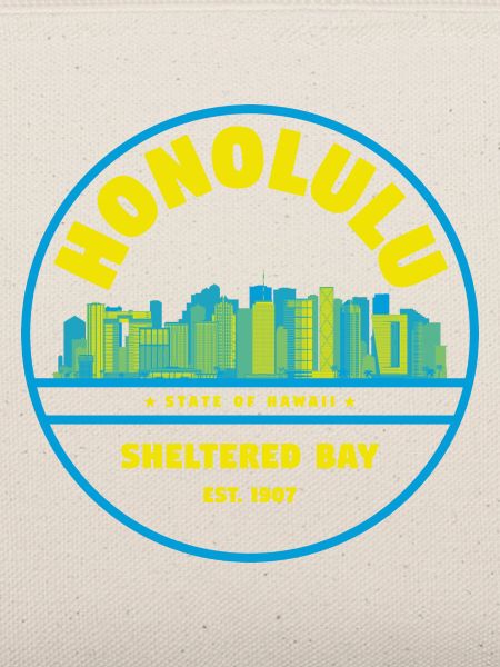Honolulu Skyline Retro Abzeichen