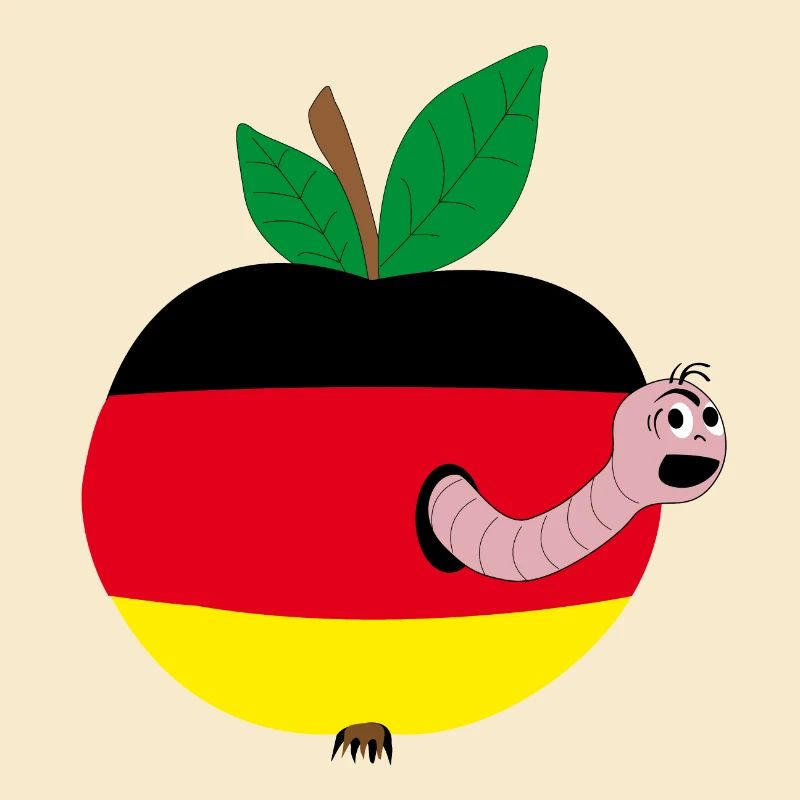 Apfel mit Wurm
