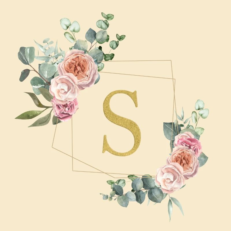 Customizable Monogram S Floral