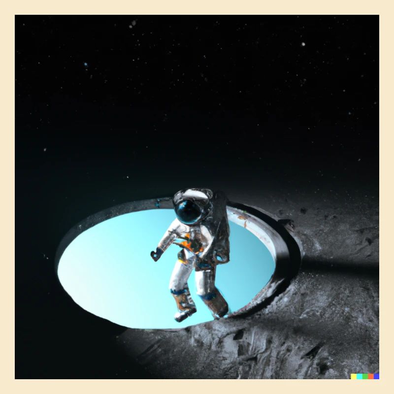 Astronaut in beiden Sphären