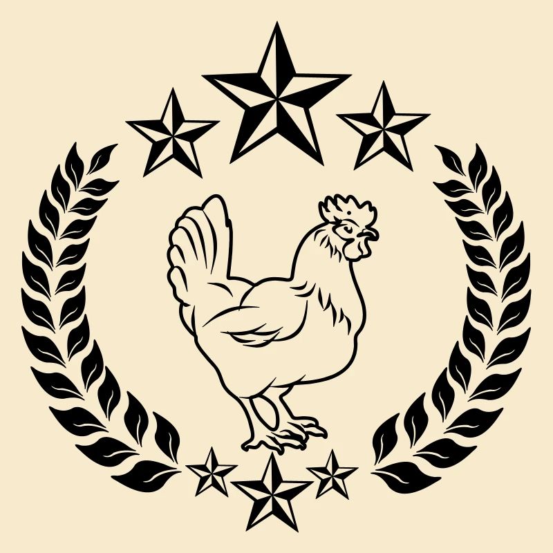 White chicken with stars