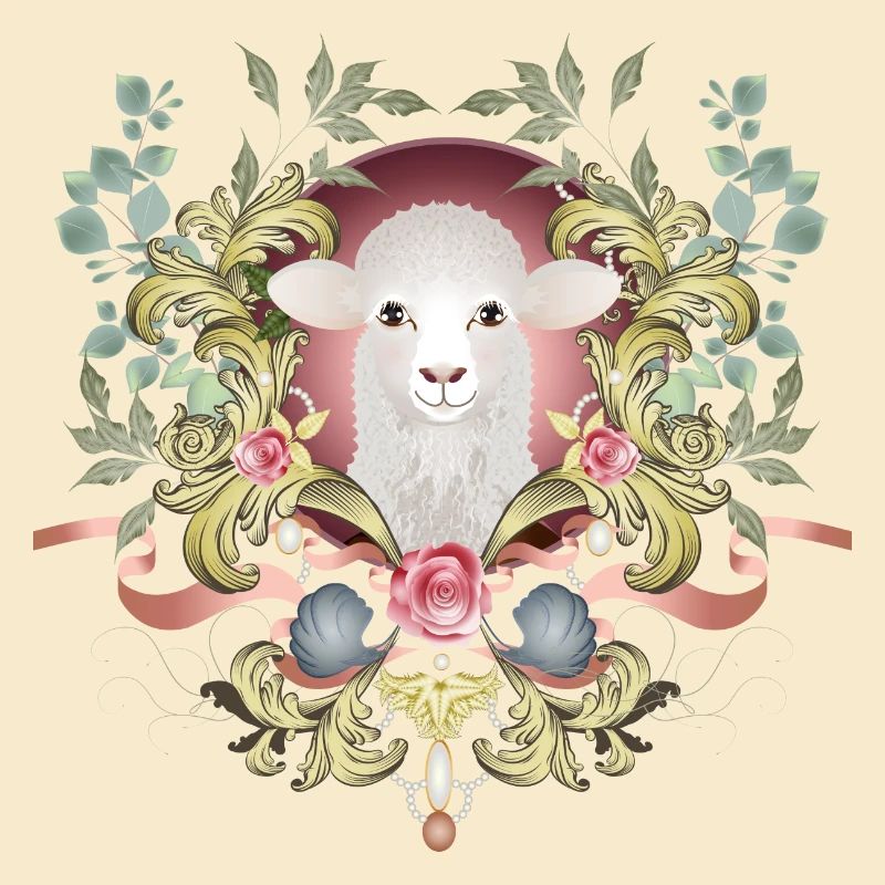 enchanting Easter lamb in a lavishly decorated frame