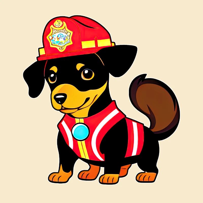Dachshund as firefighter